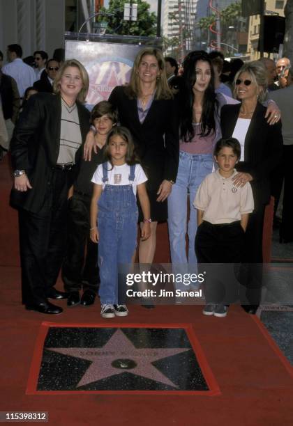 Chasity Bono, Mary Bono and kids Chianna andCesare, Cher and Christy Bono and son