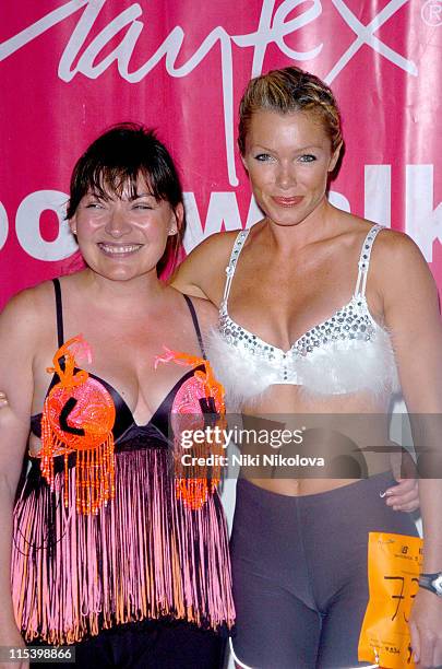 Lorraine Kelly and Nell McAndrew during The Playtex Moonwalk at Hyde Park in London, Great Britain.