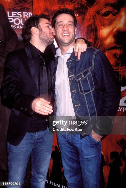 Michael Youn and Titoff during "Purple Rivers 2" - Paris Premiere at Gaumont Marignan in Paris, France.