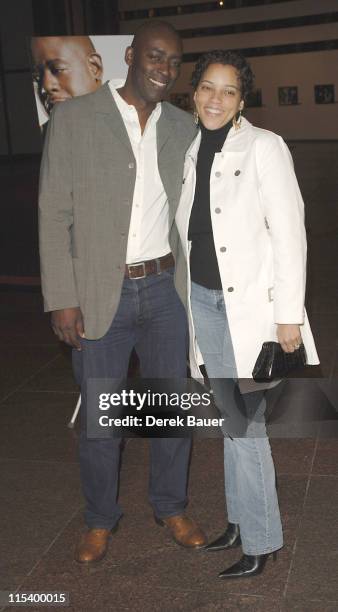Michael Jace and wife April Jace during "The Shield" Fifth Season Los Angeles Premiere at DGA in Hollywood, California, United States.