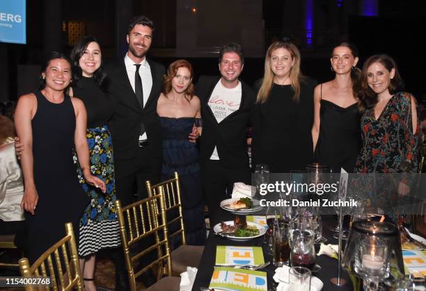 Actress Brittany Snow with fiance Tyler Stanaland pose with colleagues during the Jed Foundation’s Annual Gala, an evening dedicated to creating...