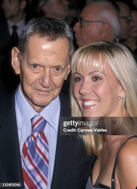 Tony Randall and wife Heather Harlan during Opening of Henrik Ibsen's "Hedda Gabler" at Ambassador Hotel in New York City, New York, United States.