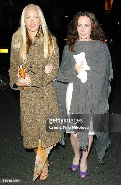 Caprice and Guest during "Derailed" London Premiere - Departures at Curzon Mayfair in London, Great Britain.