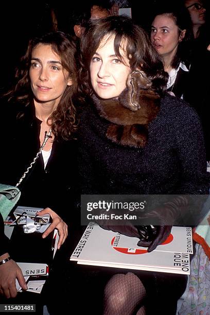 Mademoiselle Agnes and Valerie Lemercier during Paris Fashion Week Ready to Wear Autumn Winter 2004-2005 - Chanel at Front Row Carrousel du Louvre in...