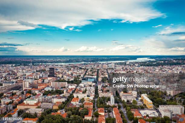 cityscape of belgrade, serbia - belgrado fotografías e imágenes de stock