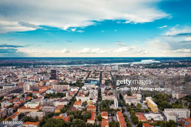 cityscape of belgrade, serbia - belgrade serbia skyline stock pictures, royalty-free photos & images