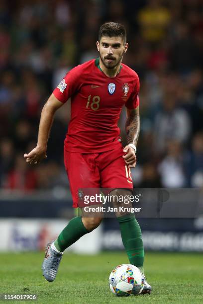 Ruben Neves of Portugal in action during the UEFA Nations League Semi-Final match between Portugal and Switzerland at Estadio do Dragao on June 05,...