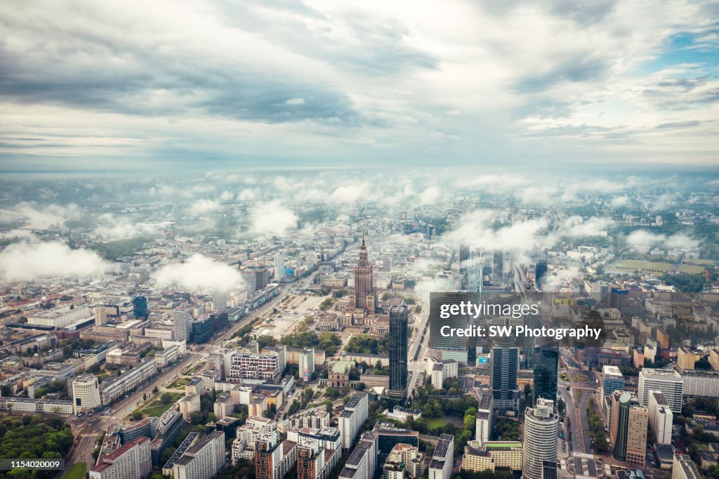 Palace of Culture and Science in the cloud