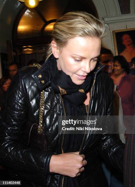 Charlize Theron during Charlize Theron Sighting at Nobu in London - January 31, 2006 at Nobu in London, Great Britain.