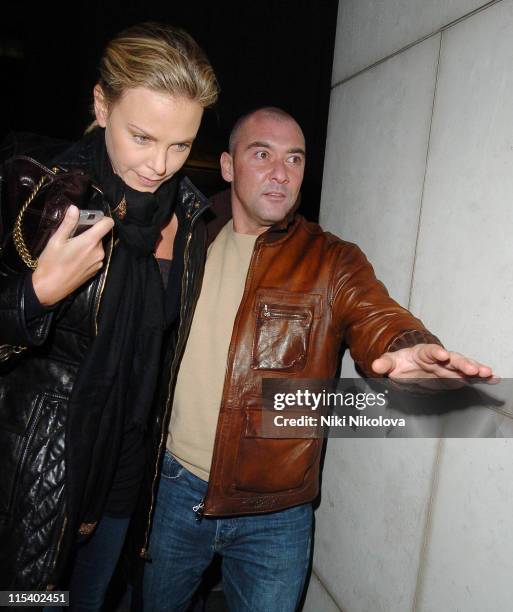 Charlize Theron during Charlize Theron Sighting at Nobu in London - January 31, 2006 at Nobu in London, Great Britain.