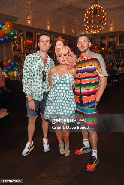 Nick Grimshaw, Aimee Phillips and Henry Holland attend a pride brunch hosted by House of Holland and The London EDITION in aid of Albert Kennedy...
