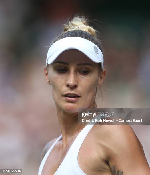 Polona Hercog during her match against Cori Gauff in their Ladies' Singles Third Round match during Day 5 of The Championships - Wimbledon 2019 at...