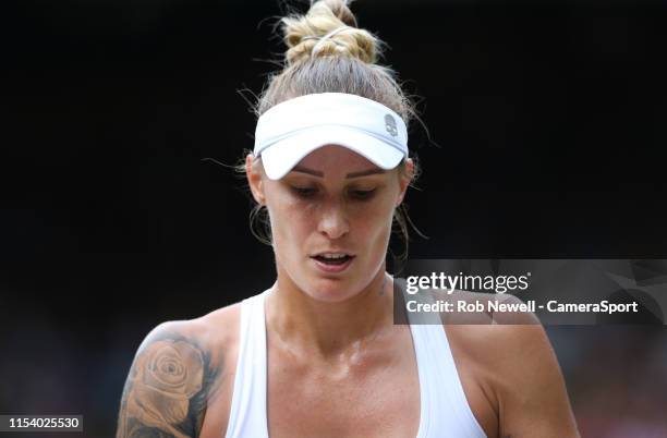 Polona Hercog during her match against Cori Gauff in their Ladies' Singles Third Round match during Day 5 of The Championships - Wimbledon 2019 at...