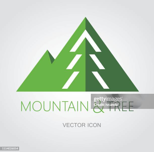 mountain and tree symbol - mountain logo stock illustrations