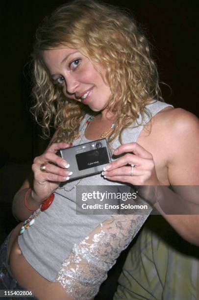 Amanda Detmer **Exclusive Coverage** during Amanda Detmer and Fiance Bird Engagement Celebration - July 1, 2005 at Basque Restaurant & Lounge in...