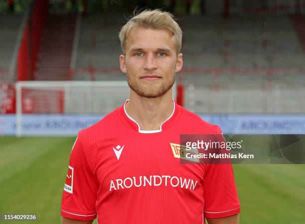Sebastian Andersson of 1.FC Union Berlin poses during the team presentation at Stadion an der Alten Foersterei on July 6, 2019 in Berlin, Germany.