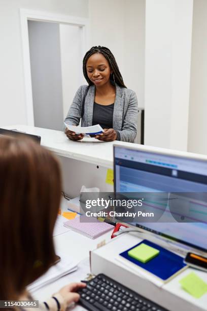 always have a full before undergoing any procedure - reading pamphlet stock pictures, royalty-free photos & images