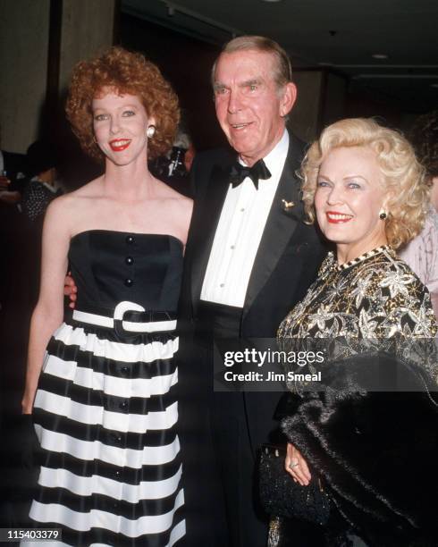 Fred MacMurray, June Haver, and Daughter during Heritage Museum Gala - February 21, 1987 at Century Plaza Hotel in Century City, California, United...