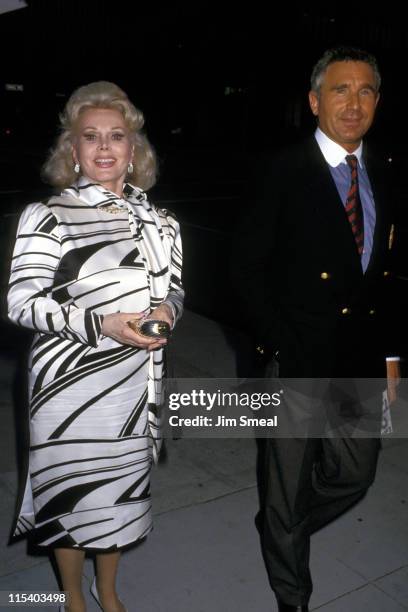 Zsa Zsa Gabor and Frederic Von Anhalt during "The Believer's" Los Angeles Premiere at Academy Theater in Los Angeles, California, United States.