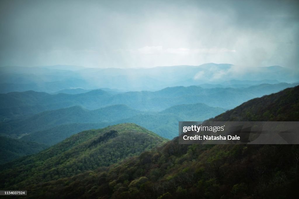 Mist over the blue ridge mountains