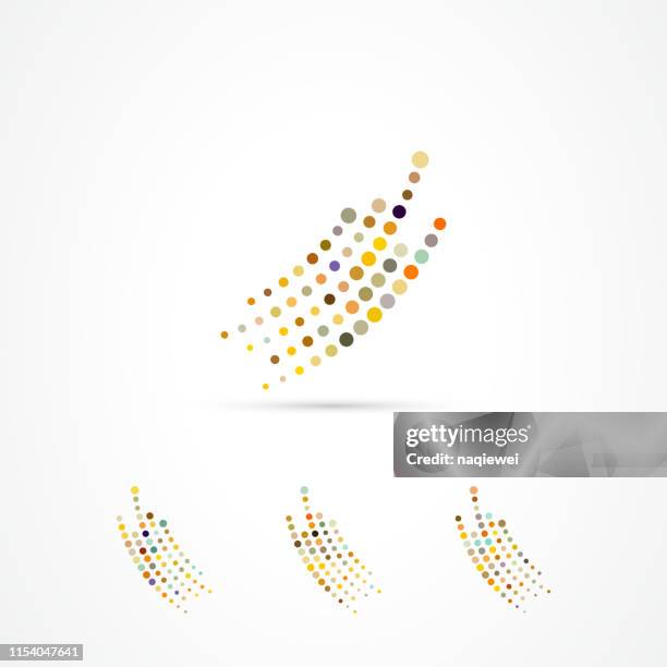 ilustrações de stock, clip art, desenhos animados e ícones de vector continuous dots pattern icon collection - technology logo