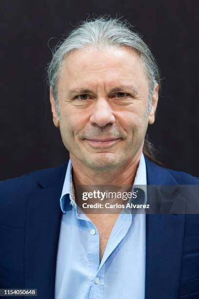 Bruce Dickinson of Iron Maiden poses in a photocall before attending MABS 2019, Management & Business Summit, at Ifema on June 06, 2019 in Madrid,...