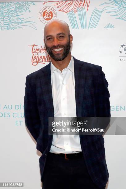 James Blake attends the "Legends Of Tennis" Dinner as part of 2019 French Tennis Open at on June 05, 2019 in Paris, France.