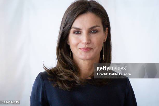 Queen Letizia of Spain visits a traditional Students Residence on June 06, 2019 in Madrid, Spain.
