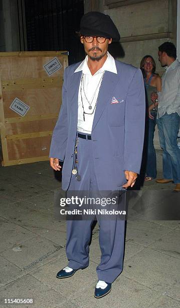 Johnny Depp during "Charlie and the Chocolate Factory" London Premiere - After Party at The Old Billingsgate Fish Market in London, Great Britain.