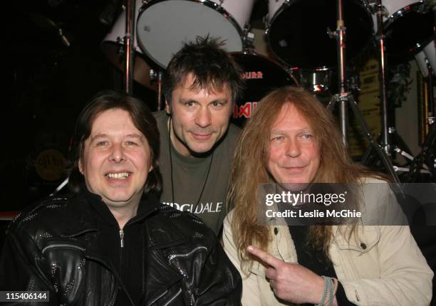 Clive Burr, Bruce Dickinson and Dave Murray of Iron Maiden