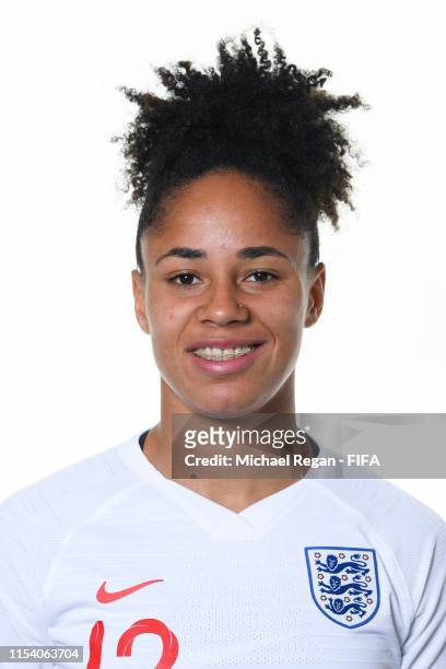 Demi Stokes of England poses for a portrait during the official FIFA Women's World Cup 2019 portrait session at Radisson Blu Hotel Nice on June 06,...