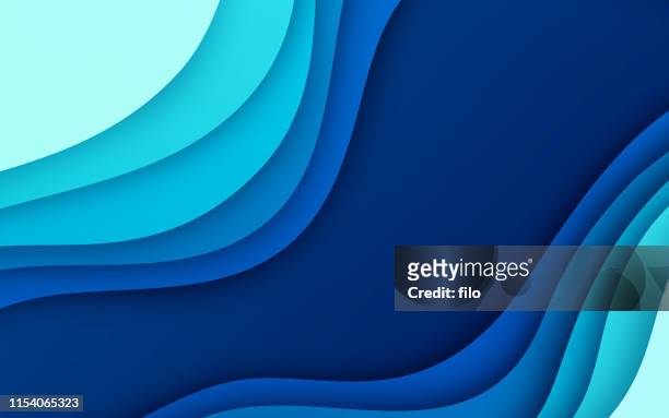 blue depth gradient abstract background - multi layered effect stock illustrations