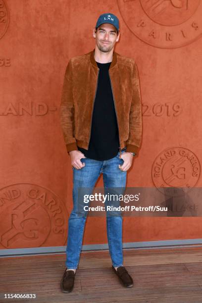 Swimmer Camille Lacourt attends the 2019 French Tennis Open - Day Twelve at Roland Garros on June 06, 2019 in Paris, France.