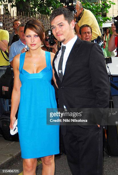 Emma Griffiths and Matt Jay during Prince's Trust Summer Ball - Outside Arrivals - July 6, 2006 at Berkeley Square in London, Great Britain.