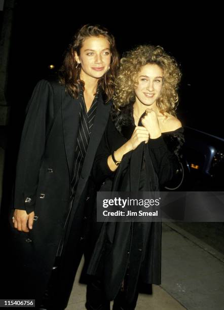 Justine Bateman and Sarah Jessica Parker during "Barfly" Los Angeles Premiere at AMC-14 Screen Cineplex in Century City, California, United States.