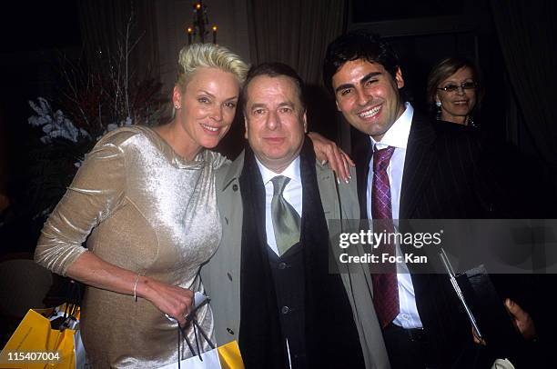 Brigitte Nielsen, Paul Loup Sulitzer and Mattia Dessi