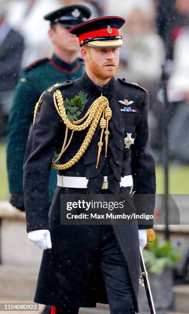 Prince Harry, Duke of Sussex attends, as reviewing officer, the annual Founder's Day Parade at the Royal Hospital Chelsea on June 6, 2019 in London,...