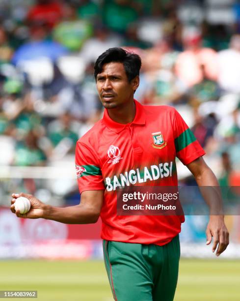 Mustafizur Rahman of Bangladesh during ICC Cricket World Cup between Pakinstan and Bangladesh at the Lord's Ground on 05 July 2019 in London, England.