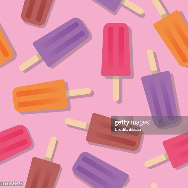 ilustraciones, imágenes clip art, dibujos animados e iconos de stock de patrón de la paleta de verano sin costuras. - flavored ice