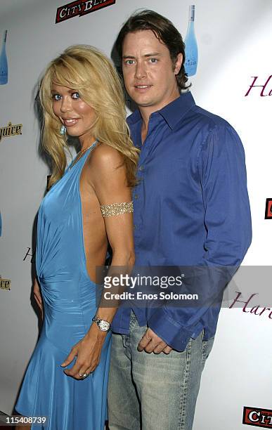Melissa Cunningham and Jeremy London during Harlottique 2005 Hosted by Kimberly Caldwell at Platinum Live in Studio City, California, United States.