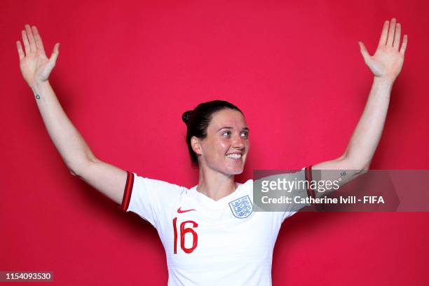 Jade Moore of England poses for a portrait during the official FIFA Women's World Cup 2019 portrait session at Radisson Blu Hotel Nice on June 06,...