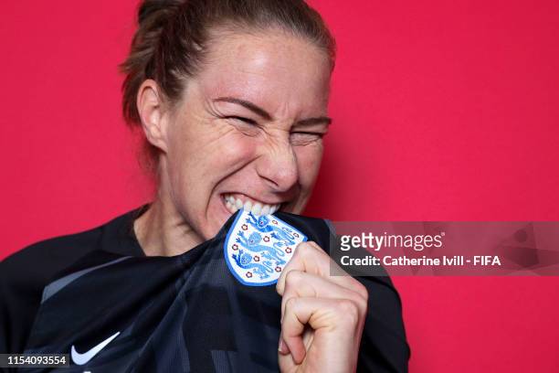 Karen Bardsley of England poses for a portrait during the official FIFA Women's World Cup 2019 portrait session at Radisson Blu Hotel Nice on June...