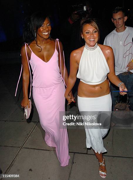 Kelli Young and Michelle Heaton of Liberty Xg during "Miami Vice" London Premiere - After Party at Sanderson Hotel in London, Great Britain.