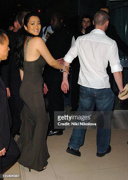 Gong Li and guest during "Miami Vice" London Premiere - After Party at Sanderson Hotel in London, Great Britain.