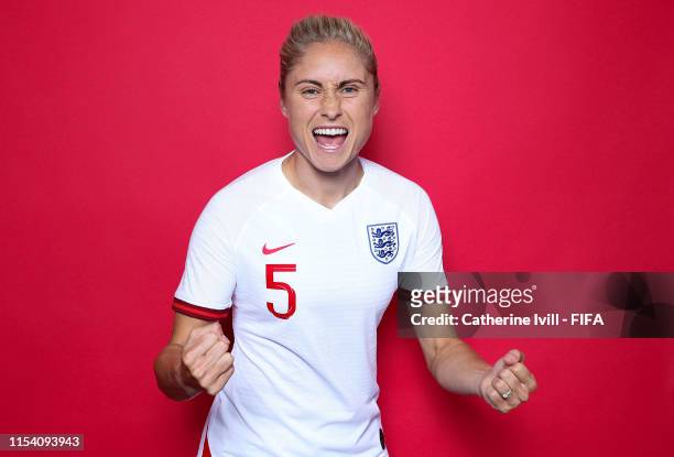 Steph Houghton of England poses for a portrait during the official FIFA Women's World Cup 2019 portrait session at Radisson Blu Hotel Nice on June...