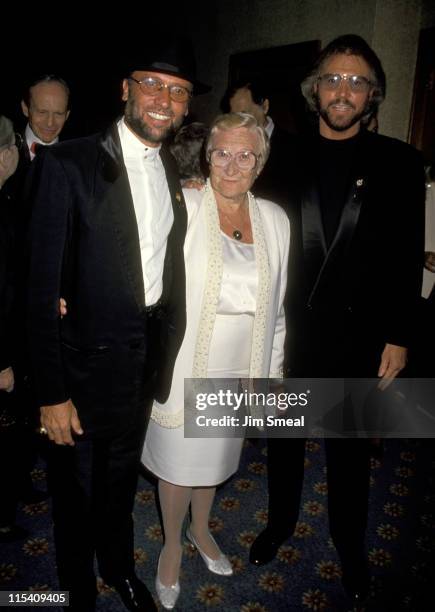 Maurice Gibb, Barry Gibb, and Mother during 25th Annual Songwriters Hall of Fame Awards Dinner and Ceremony at Sheraton Hotel in New York, New York,...