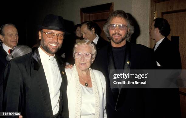Maurice Gibb, Barry Gibb, and Mother during 25th Annual Songwriters Hall of Fame Awards Dinner and Ceremony at Sheraton Hotel in New York, New York,...