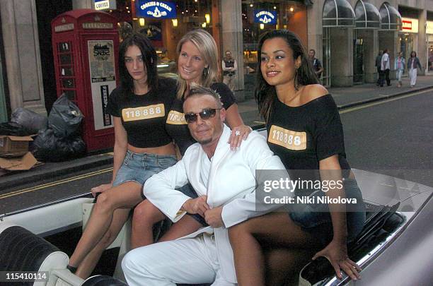 Fran Cosgrove with models during 118 888 - Launch Party at Trap in London, Great Britain.