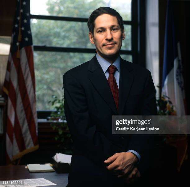 Tom Frieden, Commissioner of the New York City Department of Health and Mental Hygiene, poses for a portrait in his office on Worth Street on October...