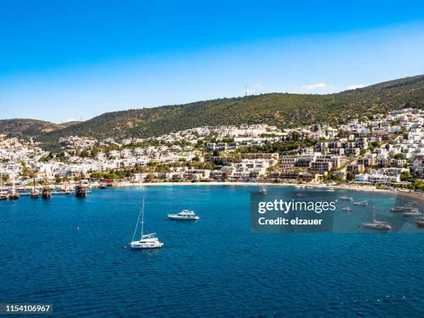 the bodrum harbor - bodrum turkey stock pictures, royalty-free photos & images